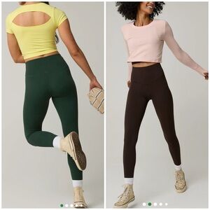 Aerie Green and Brown real me Xtra high waisted Leggings